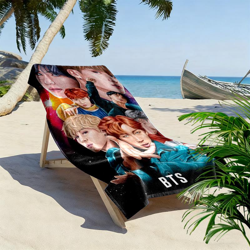 Harmony Diversity: BTS's Global Impact Beach Towel Beach Towel for Vacation Photos Beach Absorbent Bath Towel Seaside Swim Travel and Vacation Towels