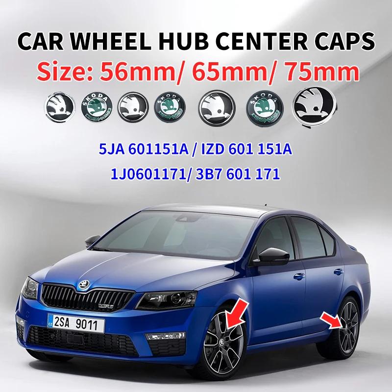 AAAJD1 4pcs 56mm 65mm 75mm 5JA601151A 1J0601171 3B7601171 Car Wheel Center Hub Cover Badge Emblem For Skoda Fabia Superb Rapid Yeti