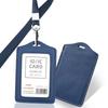 Ausweishalter einfarbig Leder Lanyard für Arbeitsausweis Ausweishalter Namensschildhalter Bürobedarf