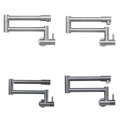 Wall Mounted Extendable Kitchen Faucet 360 Degree Rotate Spouts Strong Steel Expandable Spouts Suitable for Space Saving