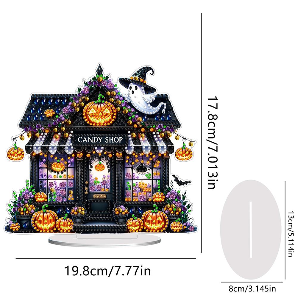 Acrylic Halloween Theme Diamond Painting Tabletop Ornaments Kit Table Top Diamond Painting Ornament Kits Home Bedroom Decoration