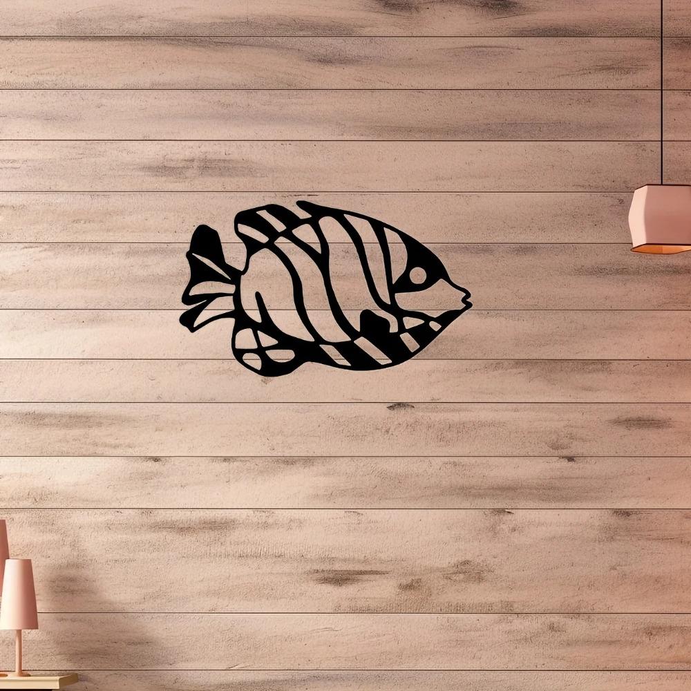 1-teilige Meeresfisch-Metall-Wandkunst - Stilvolle Dekoration für Wohnzimmer, Schlafzimmer und Außenbereiche | Elegantes Metall-Wandbehang