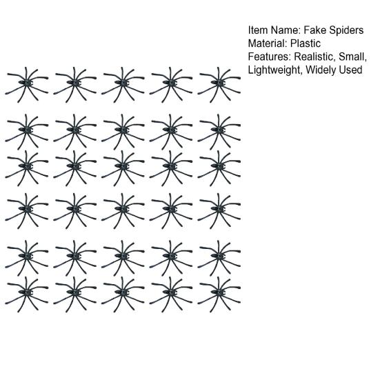 30Pcs Fake Spider Toys Realistic Appearance Small Size Prank Scary Black Spiders Halloween Decoration Photography Prop