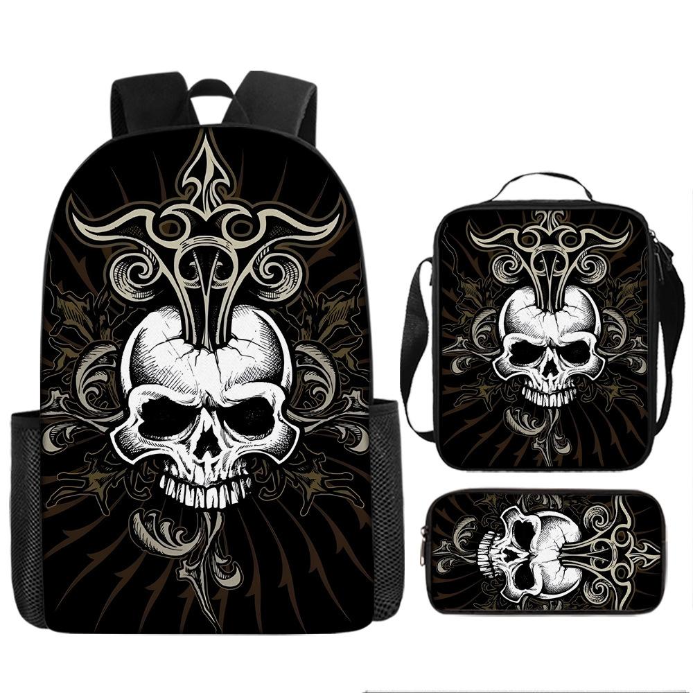 Skull Schoolbag for Primary School Students, Kindergarten New Schoolbag for Boys and Girls, Grades 2345 and 6
