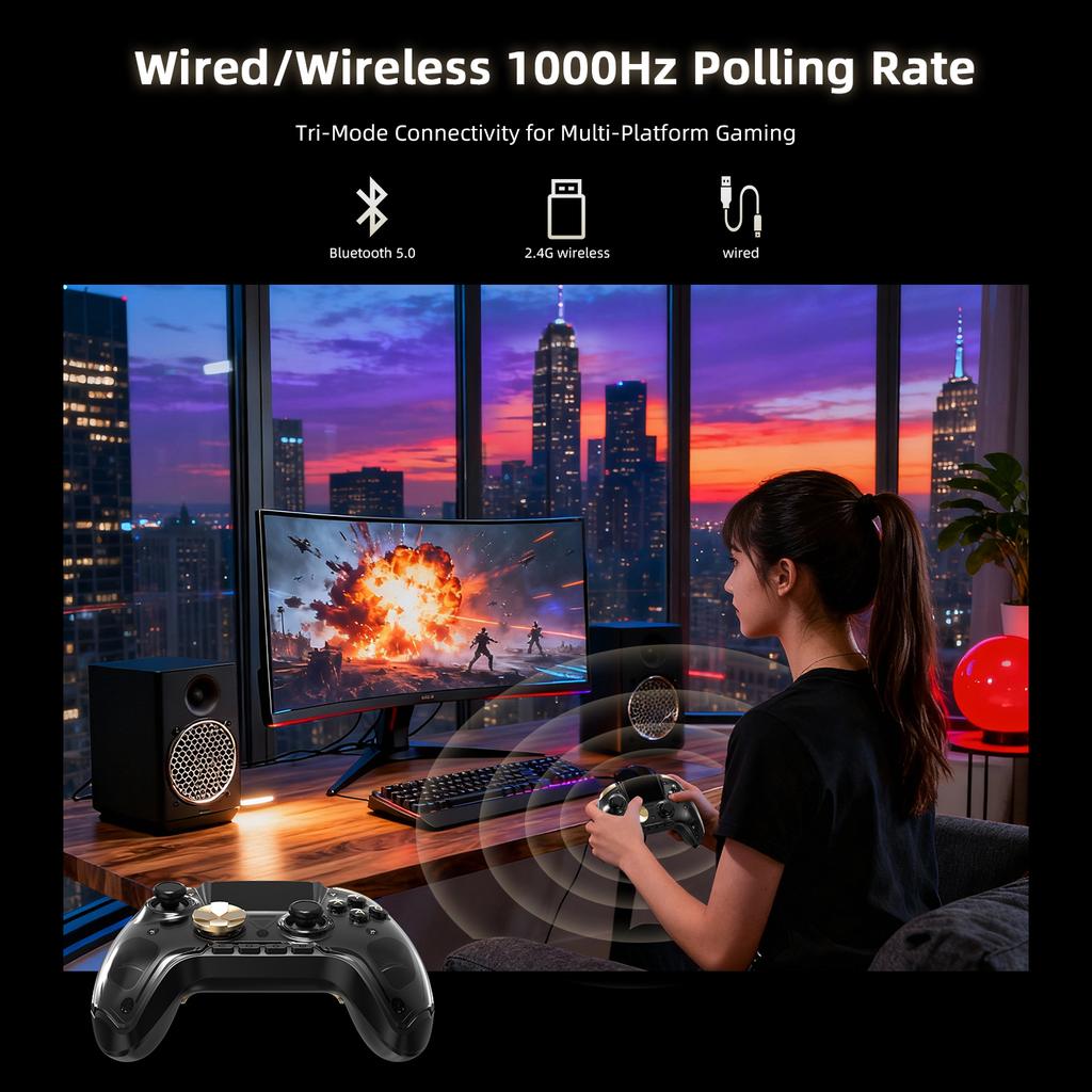 Anbernic RG G01 / RG P01 Retro Games Controller Hall Effect Triggers XBOX Gamepad for PC Android IOS Steam Linux Supports Bluetooth 5.3/Wired/2.4G