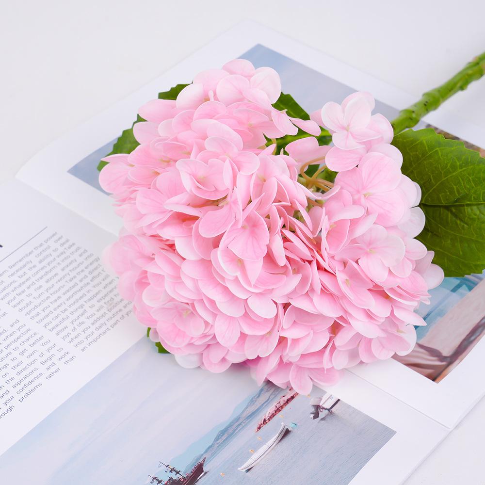 Simulated 3D Feel Large Hydrangea, Wet Feeling High-End Home Living Room Decoration Wedding Flower Arrangement Hydrangea Fake Flower
