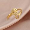 Cazador Adjustable Hollow Cute Dog Cat Paw Stainless Steel Ring Love Heart Women's Ring Jewelry Birthday Party Gifts 2026 Trend