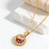Light Luxury Niche Necklace Does Not Fade Round Love Rotatable Diamond-encrusted Four-leaf Clover Necklace Women's Jewelry