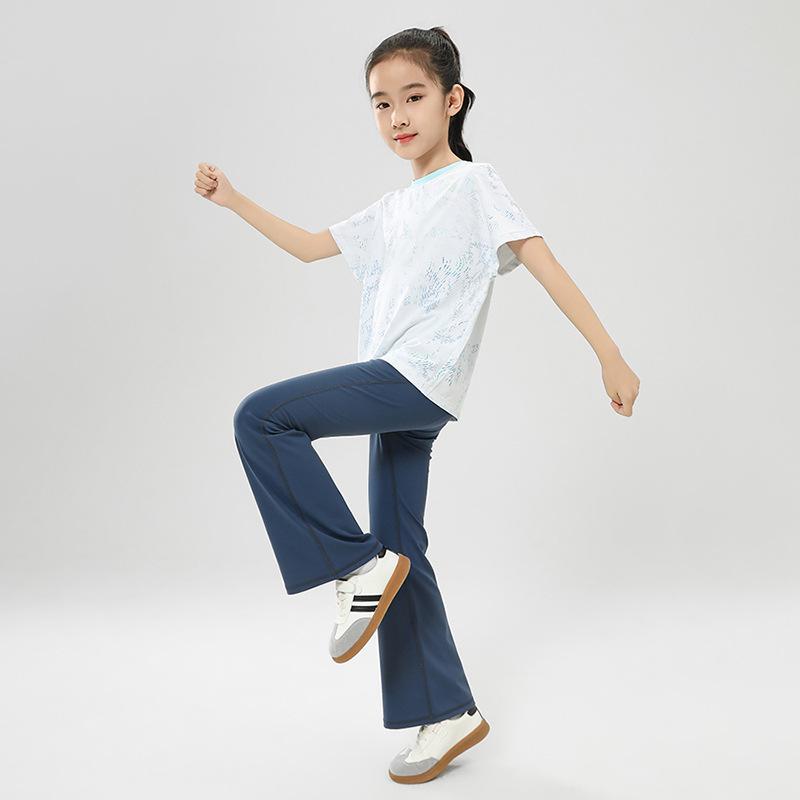 Girls' High Elasticity Skin-Friendly Yoga Flare Pants