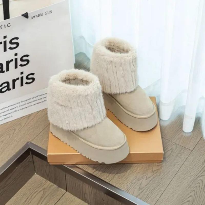 Winter warm snow boots women's winter heightening muffin ultra-light thick-soled short boots thick suede bag shoes women's boots