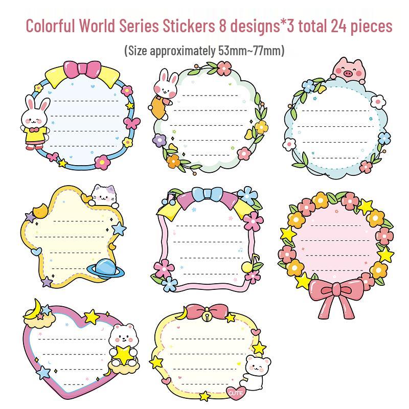 Мультяшные стикеры-заметки: Милые записные книжки для записей и самодельные этикетки с именами