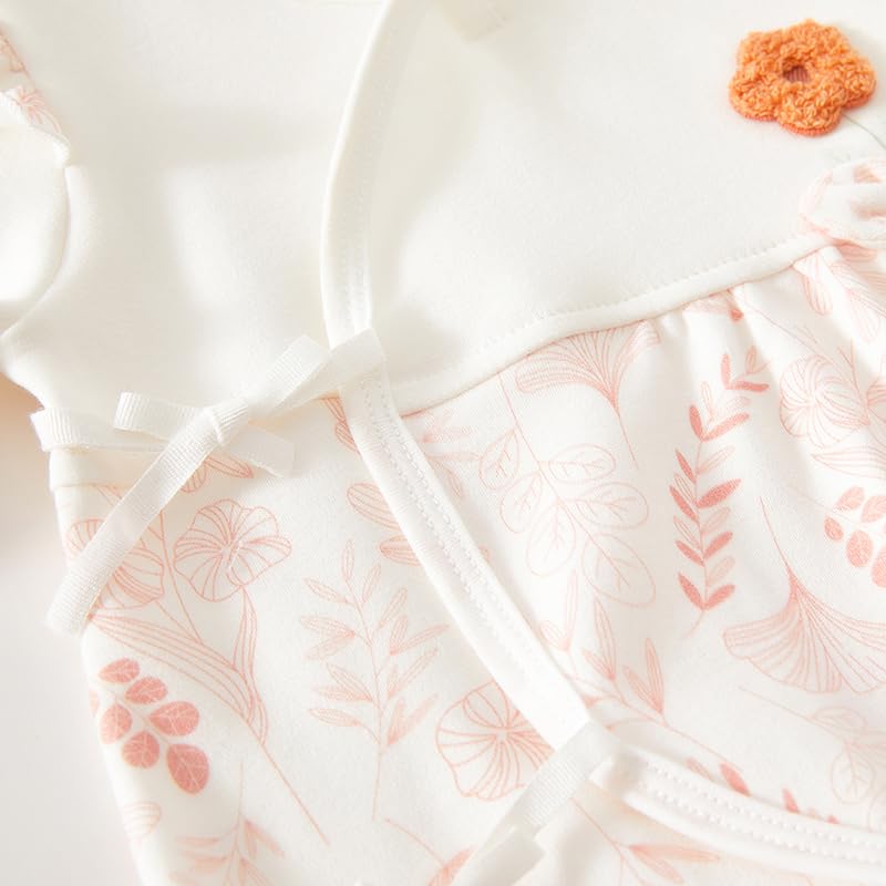 Babykoi Baby Clothes Long Sleeve Romper Boys Girls Unisex Spring Autumn Newborn Coveralls Front Opening Underwear Tie Strings Preparing for Birth Gift
