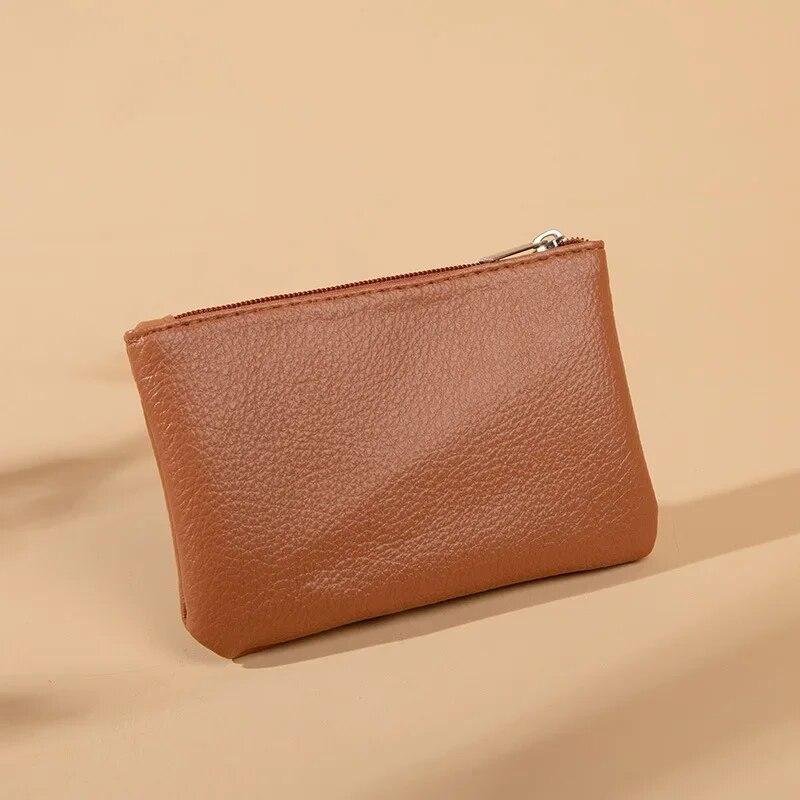 Unisex New Zipper Wallet Ultrathin Leather Coin Purse Solid Color Short Card Coin Key Storage Bag Women Men Wallet Clutch Bag