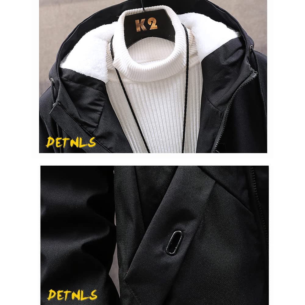 Aaronlive Men's Fleece-Lined Jacket, Warm, Thick, Cold-Wearing, Casual, Plus Size, Fall/Winter Wear, Coffee, Size L