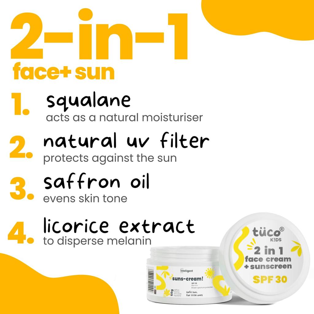 Tuco® Kids Sunscreen Stick SPF 50 (14gm) & Sunscreen Cream SPF 30 (50gm) | Safe for Kids| UVA/UVB PA++++ | Ages 2-5, 5-10, 10-15 | 64 Gm |