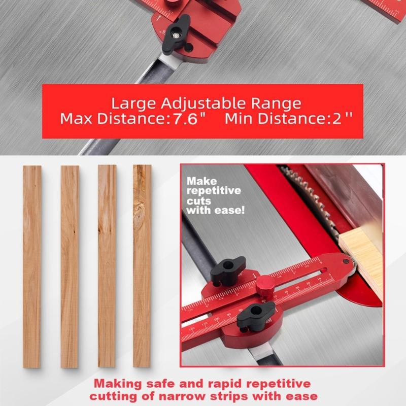 Thin Rips Jig Extended Thin Rips Jig Table Sawing Guide for Precise Narrow Strips Cut for Table Sawing, Routers Band Saw