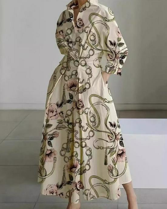 2026 Europäisches & Amerikanisches Lässiges Pendler-Polokragenkleid mit Langen Ärmeln & Elastischer Taille