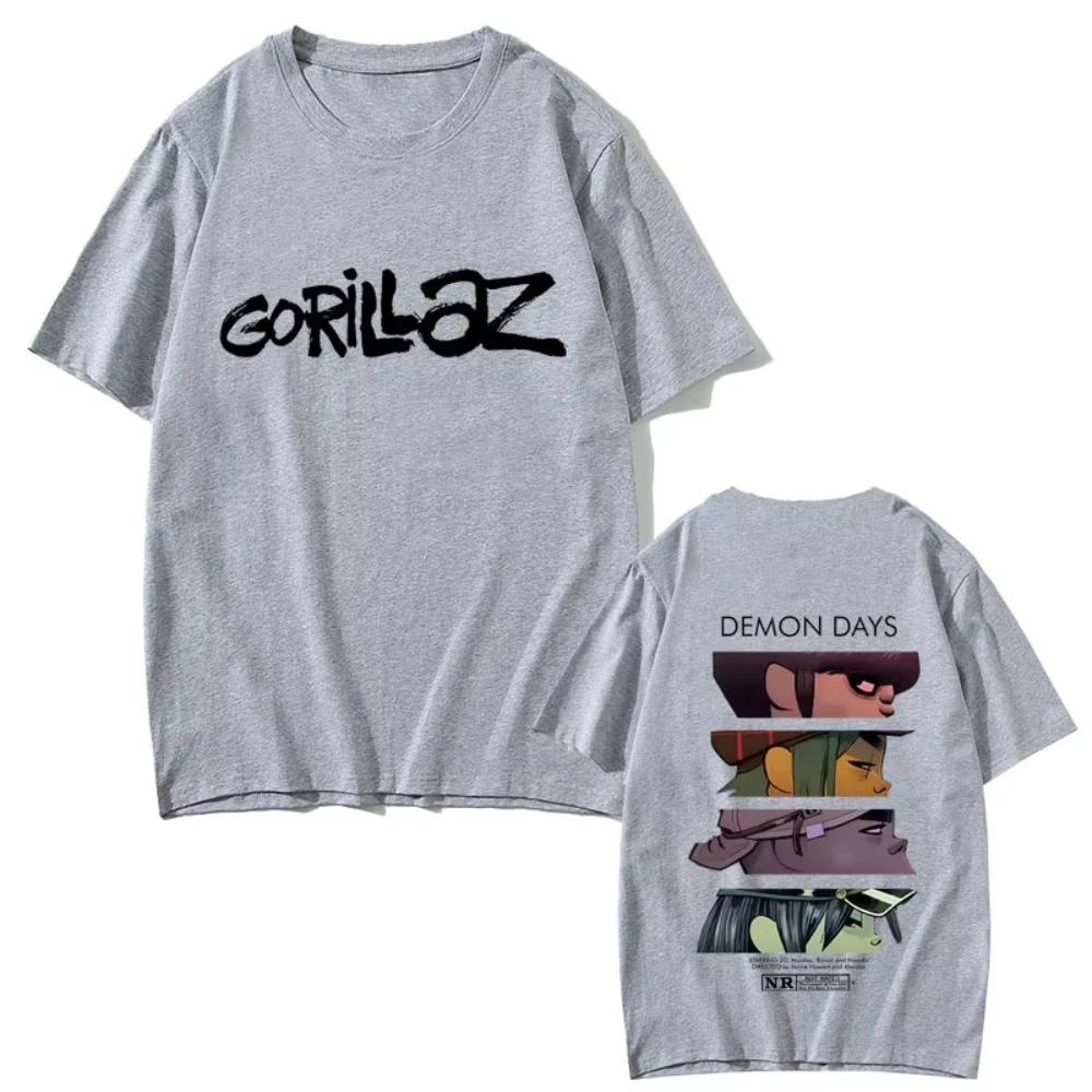 Rock Band Gorillaz Eyes Print Tshirts Unisex Women Hip Hop Fashion Oversized Streetwear Unisex Casual Soft Cotton Oversized T Shirts