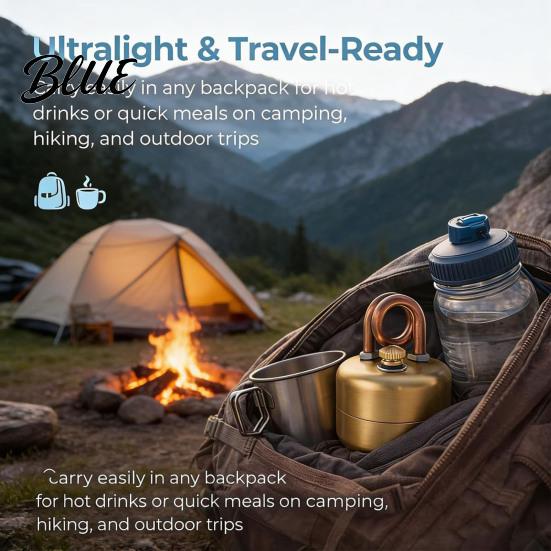 Lightweight Hiking Stove 1 Set Portable Camping with Stand Storage Bag Stainless Steel Heater Burner Mini Liquid Fuel Furnace for Outdoor