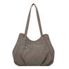Lässige Canvas-Tragetasche mit gefaltetem Frontdesign Lange Schultergurte Große Kapazität Shopper-Tasche für den täglichen Gebrauch