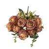 9 Heads Simulation Flower Bouquet Multicolor Faux Flower Creative Bridal Bouquet  Desktop Ornament