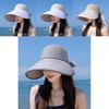 Ladies Fashion Sun Hat With Wide Brim And Breathable Polyester Material For Beach And Travel