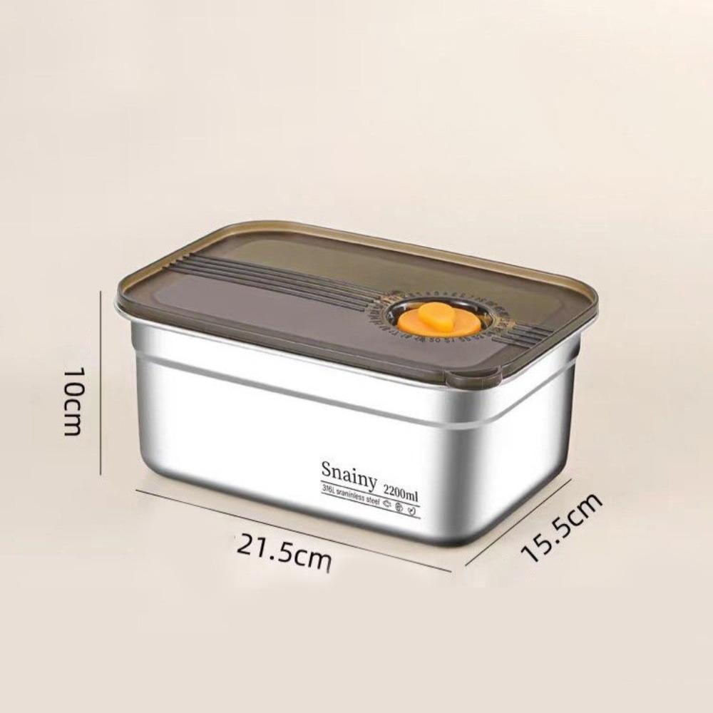 Stainless Steel Bento Box Sealed Refrigerator Freezer Storage Box Camping Lunch Box Camp Supplies