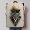 Geometrisches Kintsugi: Gold & Schwarz Marmor Dreiecke Blechposter Anpassbare Wandkunst Retro Vintage Metallschilder für Zuhause Zimmer