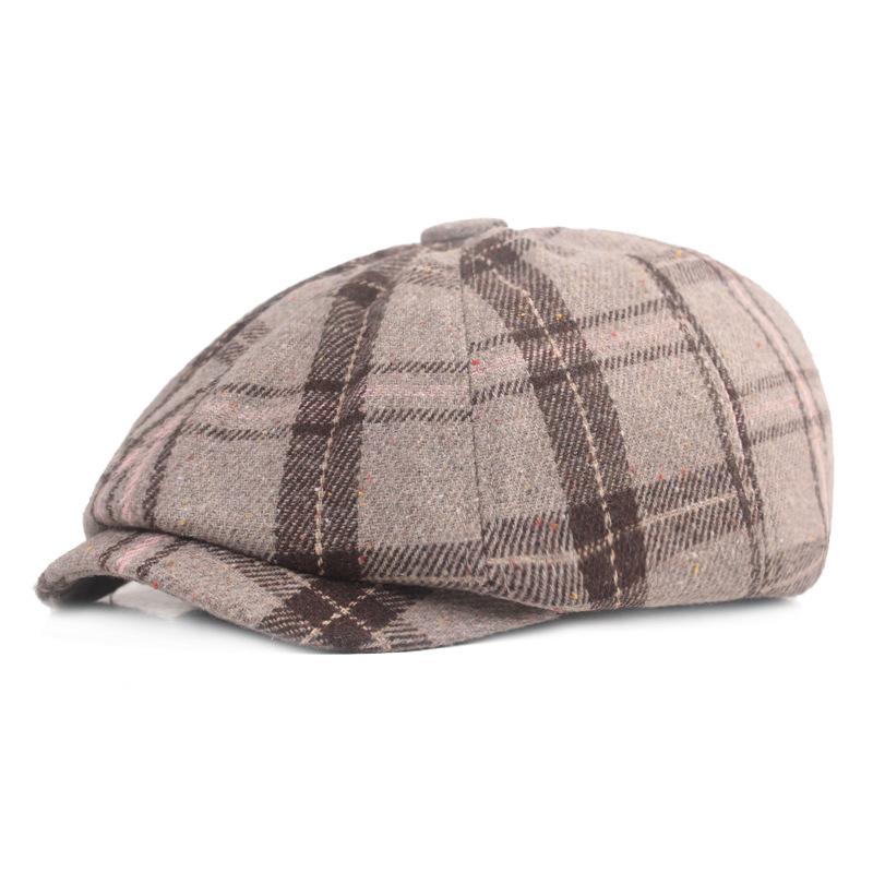 Bavlněný baret Pánská malířská čepice Newsboy čepice Klobouk Rybí kost Osmihranný klobouk