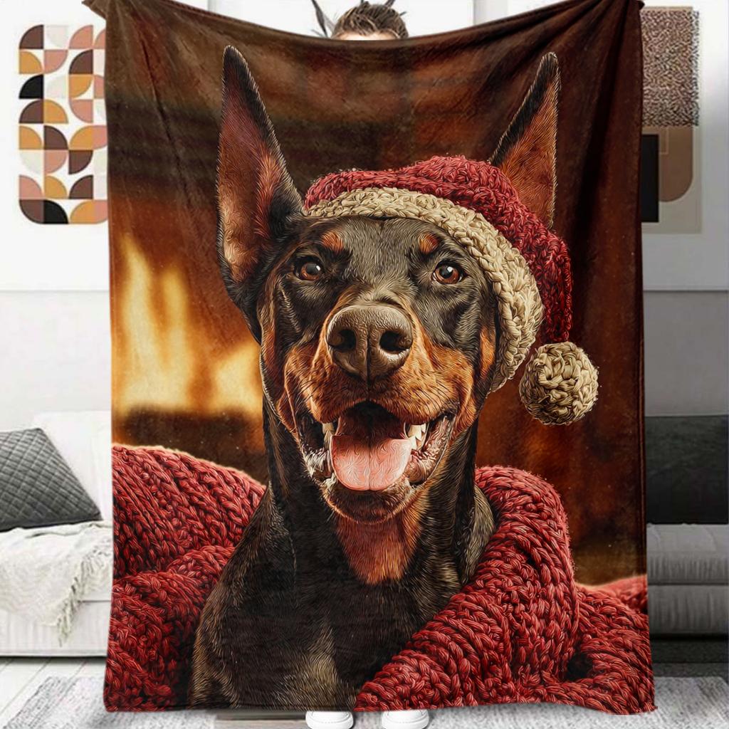 1Pc Cartoon Print Flannel Blanket, High Quality Comfortable for All Seasons, Home Decor, Warmth and Comfort, Perfect for Christmas Birthday Gift