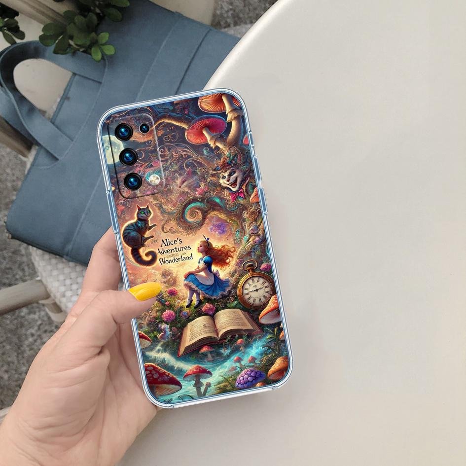 CJ3 Alice in Wonderland Cat Princess Case for LG K22 K30 K40 K41 K42 K50 K50S K51 K51S K52 K61 K62 K71 K92 Q60 Q61 V40 V50 V60