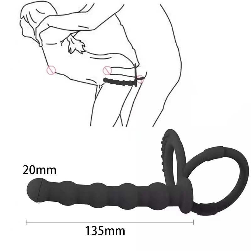 Double Penetration Dildo Vibrator Sex Toys For Couples Anal Beads Butt Plug G Spot Massager For Men Adults 18+