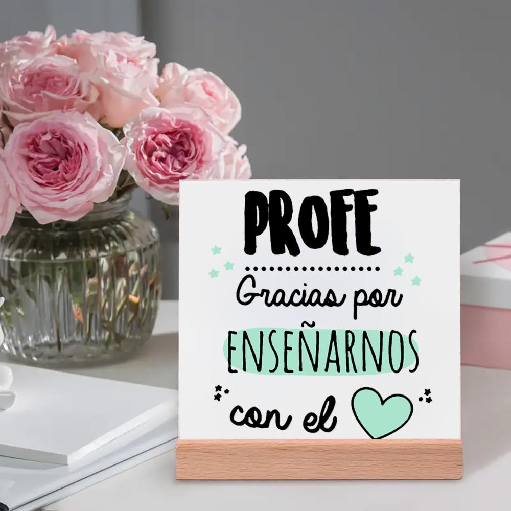 Sem Professores Como Você a Vida Não Teria Classe Placa Impressa Sinal Presente Cerâmica Pôsteres Suporte de Madeira Decoração de Mesa Melhor Presente