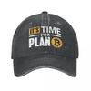 It's Time For Plan B Bitcoin Baseball Cap  y2k Funny Men Women Washed Trucker Hat Breathable Tennis Skate Snapback Cap Present