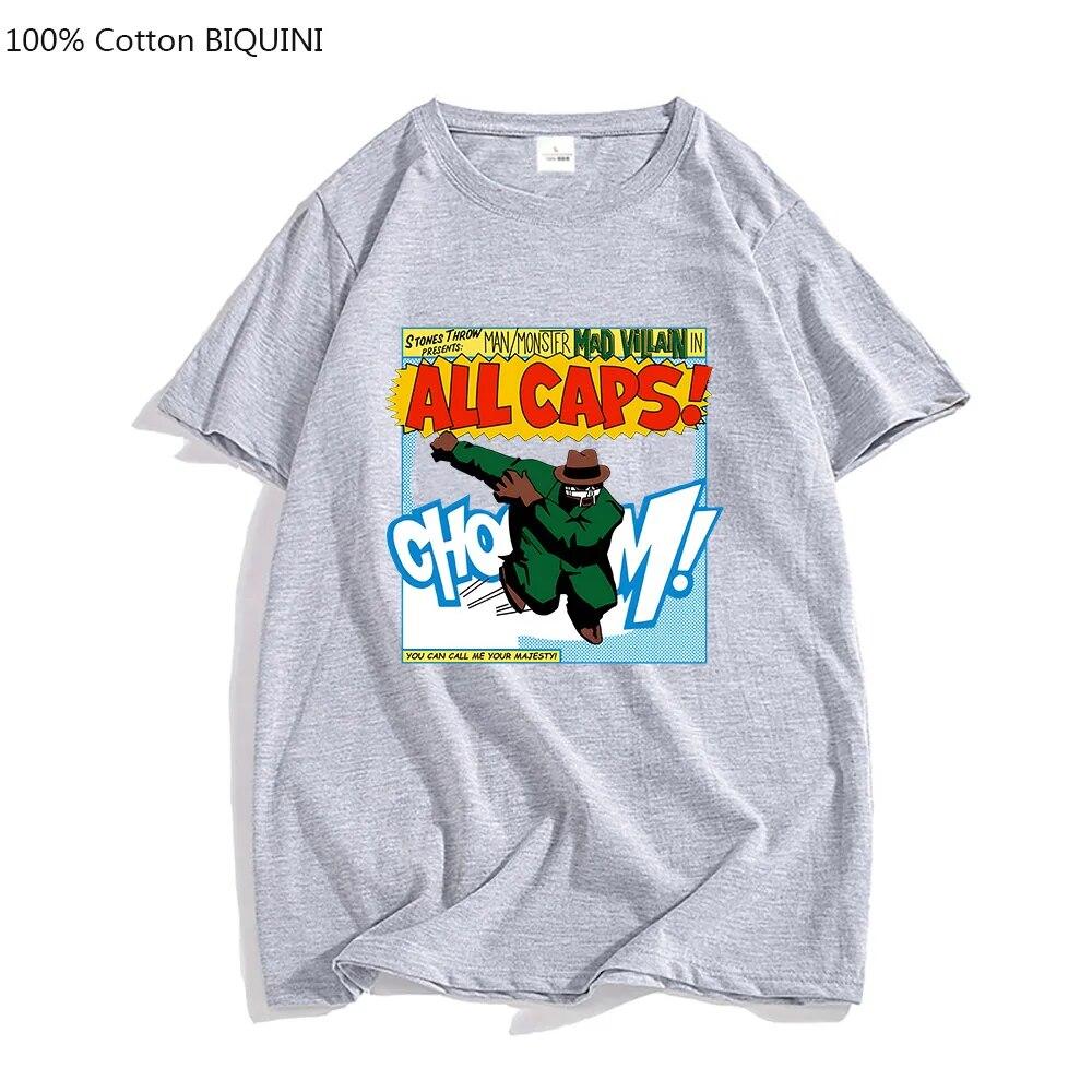 MF DOOM The Masked Unisex Übergroße T-Shirts Unisex Musik Aldult T-Shirts 100 % Baumwolle T-Shirts Ästhetische Vier Jahreszeiten Harajuku Casual