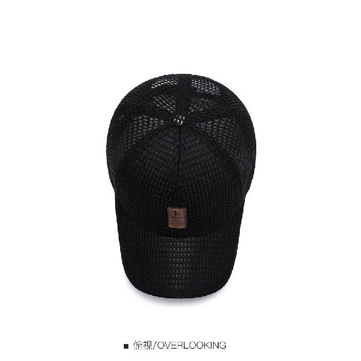 Men's thin, breathable, large mesh baseball cap, women's sun-protective, sun-shading, sports, and fishing cap