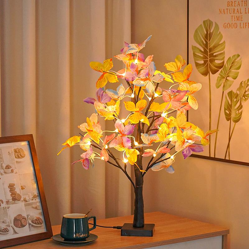 LED Birch Butterfly Tree Light - Colorful Christmas Ornament