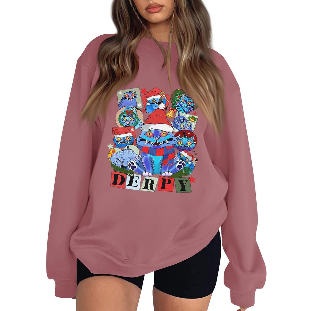 Women's Fashion Long-Sleeve Pullover Sweatshirt With Fun Movie-Themed Print