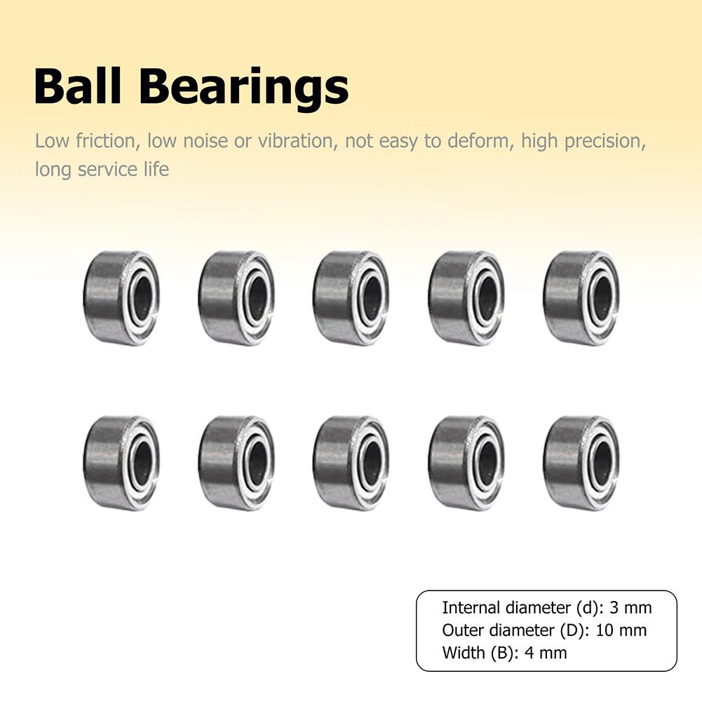 10pcs Miniature Bearings 3x10x4mm 623zz Roller Skate Wheel Bearings Carbon Steel Silent Ball Bearing Deep Groove for Skateboard