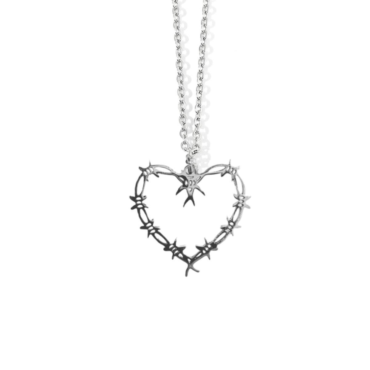 

Hip-hop Punk Gold Color Double-layer Hollowed-out Heart Thorns Pendant Necklace for Women Creative Charm Jewelry Accessory Gift