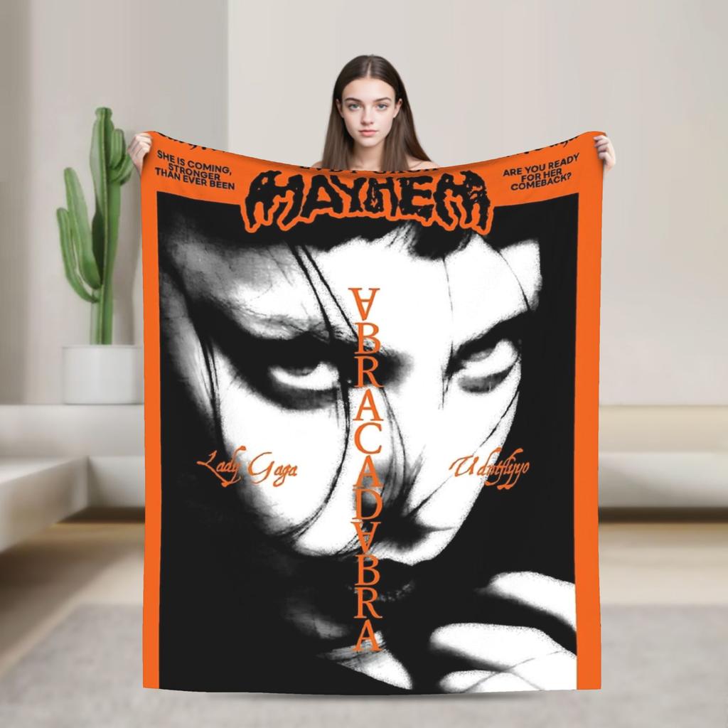 Lady Gaga Mayhem Abracadabra Knitted Blankets Fleece Lady In Red Super Warm Throw Blankets for Bed Bedspread