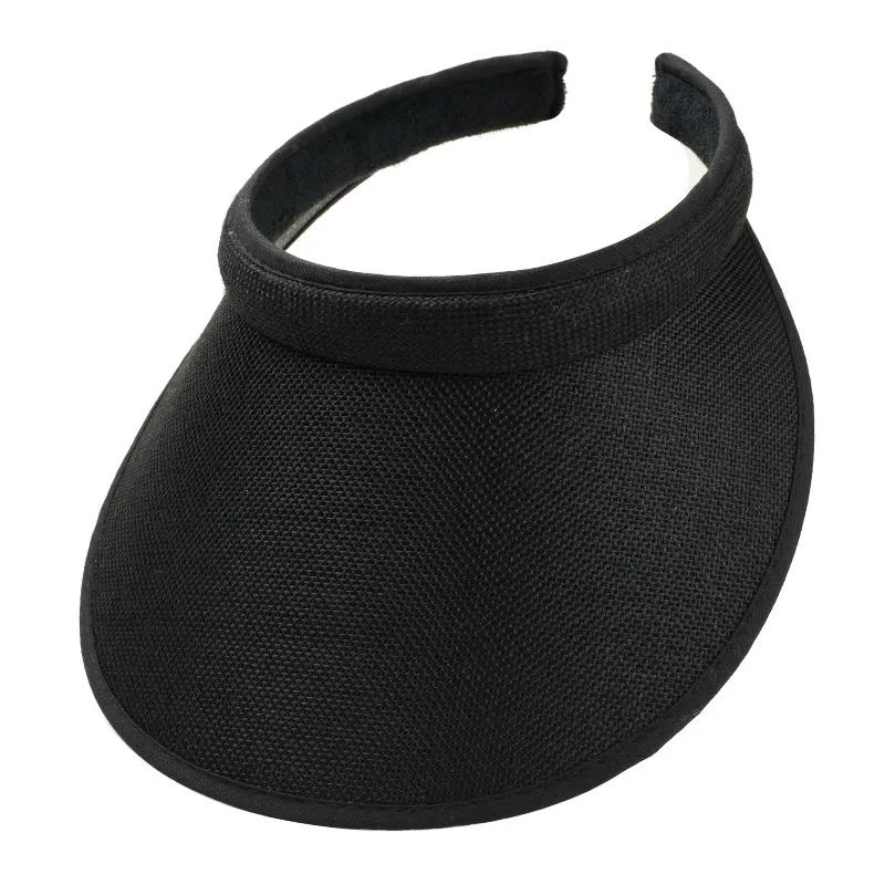 

1PC Summer Sun Visors for Women Adjustable Cap Sports Sun Visors for Men Clip-On Wide Brim Visor Hats Straw Cap Suncap чорний