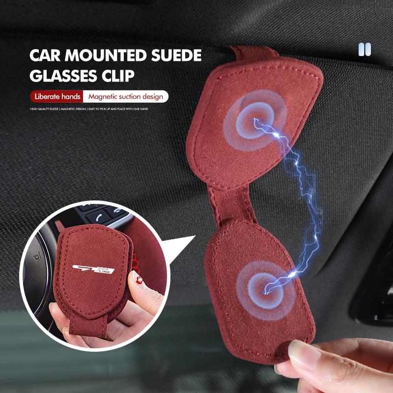 For KIA Car Sunglasses Holder Sun Visor Glasses Hanger Storage Clips Accessories Gt Gtline Xline Ceed Forte RIO STINGER Seltos