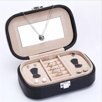 Jewelry Organizer Box Leather Princess  Birthday Gift Earring&Ring Collection Travel Box