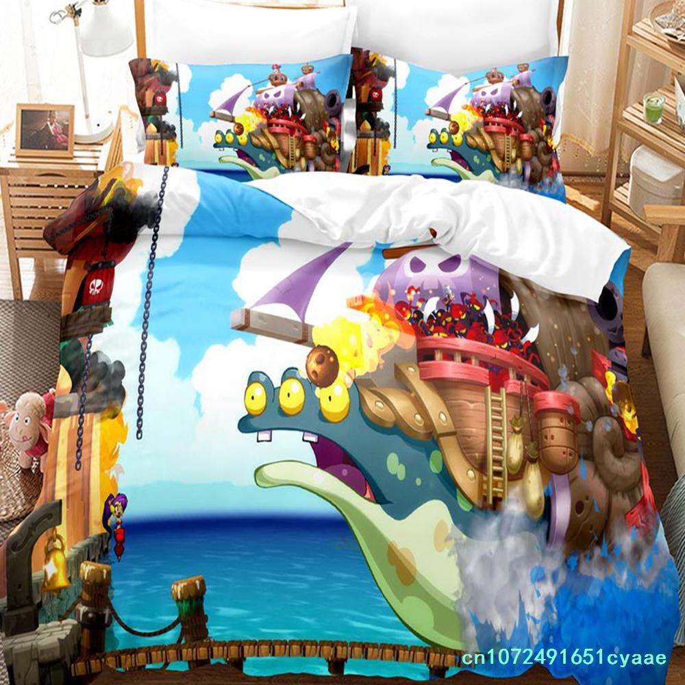 Shantae Half-Genie Hero Bedding Set Single Twin Full Queen King Size Bed Set Adult Kid Bedroom Duvetcover Sets Anime Game