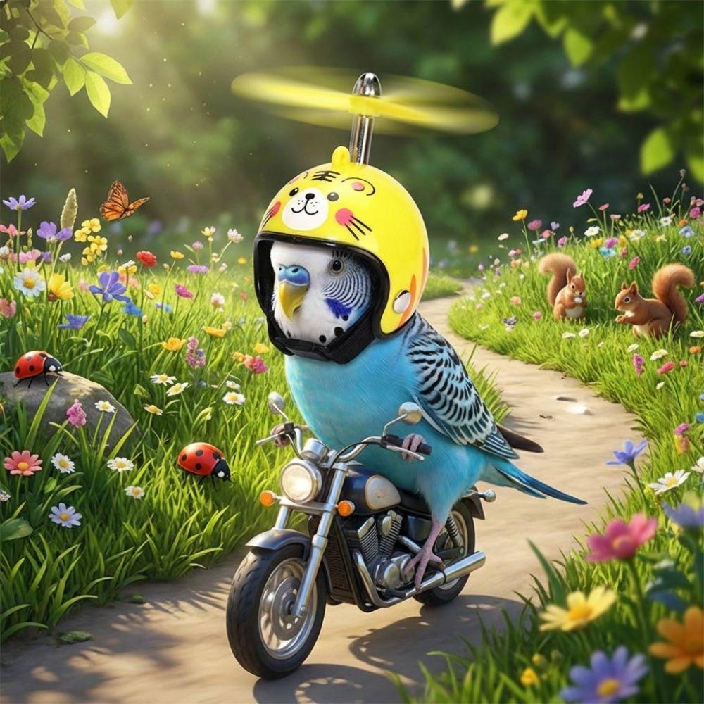 Waterproof Animal Pattern Helmet Sun Protection Hamster Safety Parrot Hat Bird Health Supplies