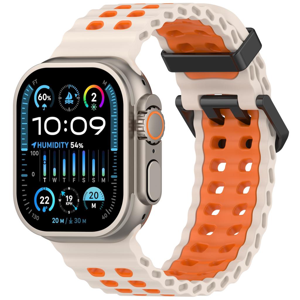 Silicone Strap for Apple Watch Ultra 3 2 1 49mm 11 10 46mm 9 8 7 45mm Breathable Color Matching Wristband for iWatch 6 5 SE 44mm