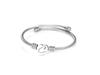 Titanium Steel English Alphabet Heart Bracelet with Simple Design