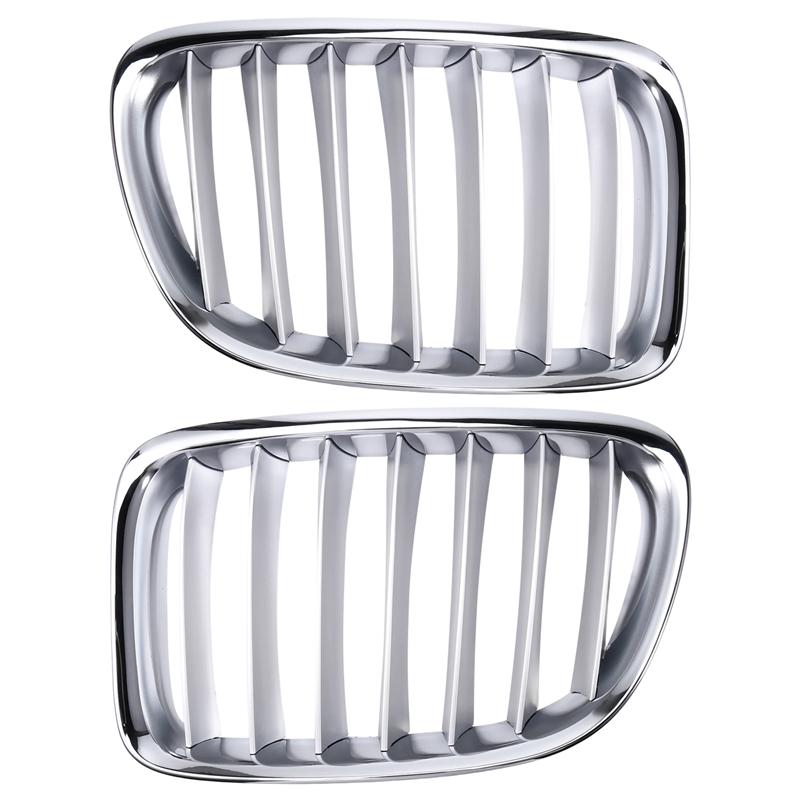 Superior-1Pair Front Bumper Upper Center Grille Chrome For BMW X1 Series E84 2010-2012 51112993307, 51112993308