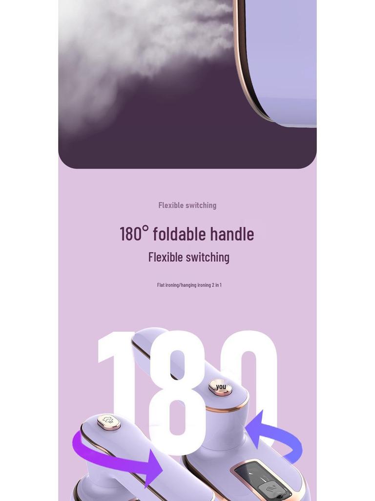 High-Power Rotating Steam Iron - Portable Handheld Ironing Machine for Home & Commercial Use.